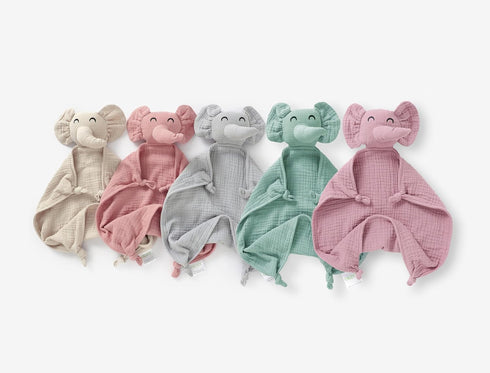 Organic Elephant Loveys for Babies,Muslin Baby Security Blankets for Babies,Soft Elephant Baby Snuggle Animals for Newborn,Newborn Baby Gift,Baby ...