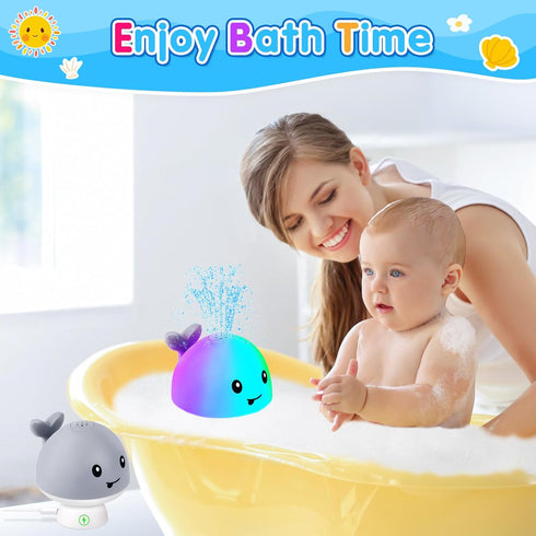 Baby Bath Toys, Latest Whale Bath Toy Sprinkler with Charging Dock for Kids Ages 0-2 1-3, Light Up Bathtub Toys for Toddlers Infants 6-12 12-18 Mo...