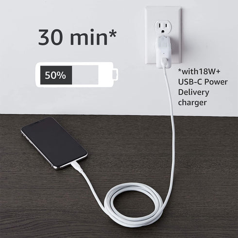 Amazon Basics USB-2.0 Type C to Lightning Cable (MFi Certified), 6 Feet, White...