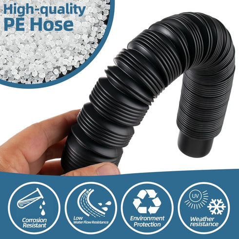 1.25" Diameter Rain Barrel Connector Hose Connect Downspout Diverter to Rainwater Barrel or Link 2 Rain Water Barrels to Store More Water for Home...
