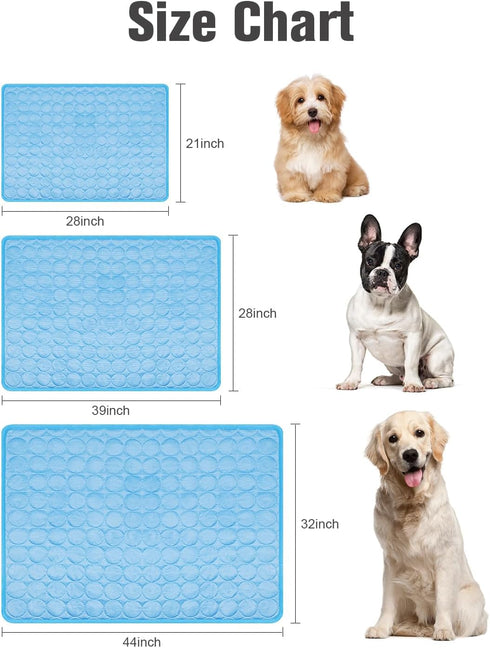 Dog Cooling Mat, Self-Cooling Ice Silk Cooling Mat for Dogs, Washable Portable & No Gel Pet Soft Pad | Aqua Blue,L...