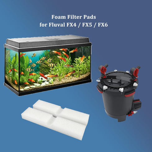 4 Pcs Foam Filter Pads for Fluval Fx4 FX5 FX6 Canister Filter Aquarium Bio Sponge Replacement...