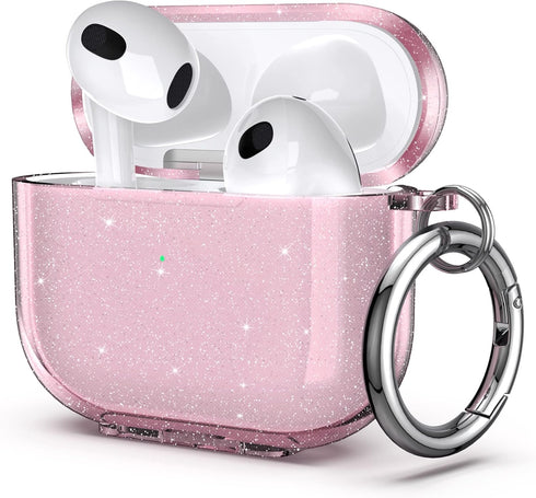 ULAK Compatible with AirPods 3 Case for Women Girls, Transparent Shockproof Soft TPU Protective Cover with Keychain for AirPods 3rd Generation 202...