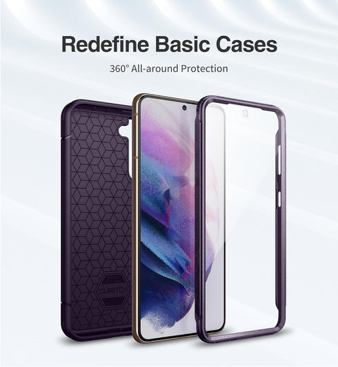 SURITCH for Samsung Galaxy S21 Case 6.2 Inch (Only), (2 Front Frames) Full-Body Heavy Duty Rugged Shockproof Phone Cover with Built-in Screen Prot...