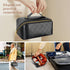 Travel Makeup Bag, 4L Large Capacity Cosmetic Bags for Women and Girls, Portable Makeup Organizer with Divider and Handle, PU Leather Waterproof M...