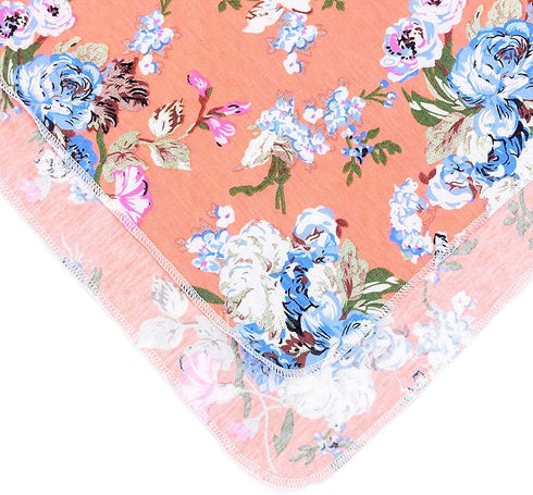 Galabloomer Newborn Receiving Blanket Headband Set Baby Flower Rose Swaddle with big bow (orange)...
