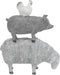 Deco 79 Polystone Farm Animals Decorative Sculpture Stacked Home Decor Statue, Accent Figurine 9" x 4" x 12", Gray...