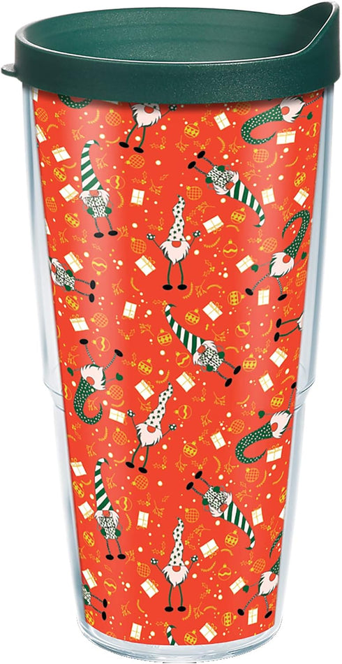 Tervis Christmas Gnomes Pattern Holiday Made in USA Double Walled Insulated Tumbler Travel Cup Keeps Drinks Cold & Hot, 24oz, Classic...