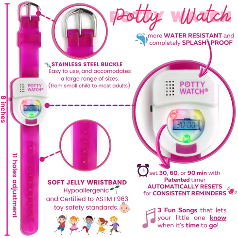 Potty Watch for Kids Potty Training - Potty Training Watch with Battery Replacement Kit - Potty Watch with 3 Fun Flashing Lights and Music - Potty...