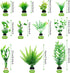 Fish Tank Accessories Aquarium Decorations Green Plants, 25pcs Green Fish Tank Decorations Plant, Fish Tank Decor, Aquarium Decor Plastic Plants...