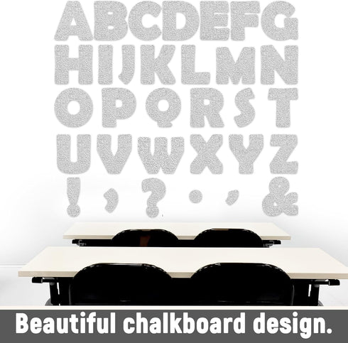 150 PCS Large 7" Font Silver Letters and Punctuation Set Glitter Bulletin Board Poster Alphabet Cutout for Classroom School Display A Great Helper...