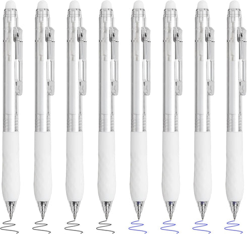BAYTORY 8Pcs Fine Point Erasable Gel Pens, 0.5mm Retractable Black and Blue Ink Pen, Smooth Writhing Comfortable to Use for Taking Marking Planner...