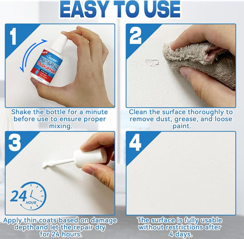 White Touch Up Paint, Multi-Surface Touch Up Paint Pen for Chips and Scratches, White Paint for Walls, for Wall Enamel Furniture Appliance Porcela...