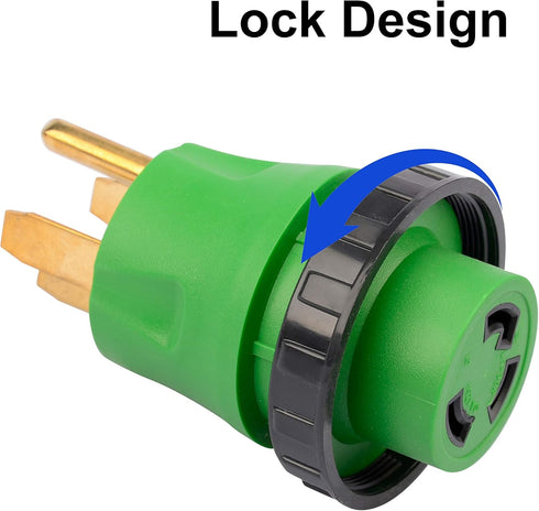 RVGUARD 50 Amp to 30 Amp RV Adapter Plug with Locking Connector, 14-50P to L5-30R...