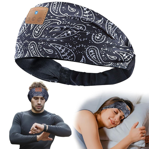 4 in1 Sleeping Bluetooth Headphones, Sport Headband and Sleep Mask with Ultra-Thin Speakers for Side Sleepers- Sports Headband, and Bluetooth Head...