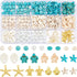 SUNNYCLUE 1 Box 292Pcs Sea Turtle Beads Seashell Starfish Beads Lucky Turquoise Beads Ocean Summer Hawaii Sea Animal Beads Shell Charms for Jewelr...
