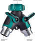 2 Way Hose Splitter Y Connector with Comfortable Rubber Grip and 360 °Rotatable Top Quick Connect Garden Hose Tee Equipment Valve Shut Off (Dark G...