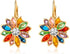 Barzel 18K Gold Plated Flower Earrings - Colorful Lotus Flower Earrings For Women - Made in Brazil...