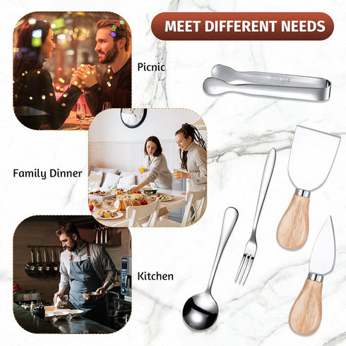 Patelai 14 Pcs Cheese Spreader Knives Set for Charcuterie Board Charcuterie Accessories Utensils Butter Knife Small Serving Spoons Tiny Tongs and ...