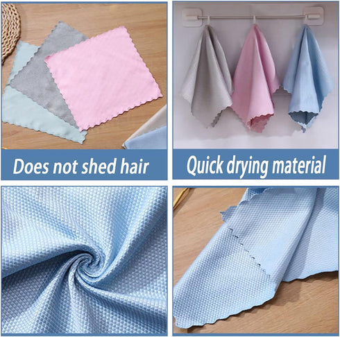 Nanoscale Cleaning Cloth Easy Clean Cloth Microfiber Polishing Cleaning Cloth Glass Cleaning Cloth Window Mirror Car Mirror Stainless Steel Lint F...