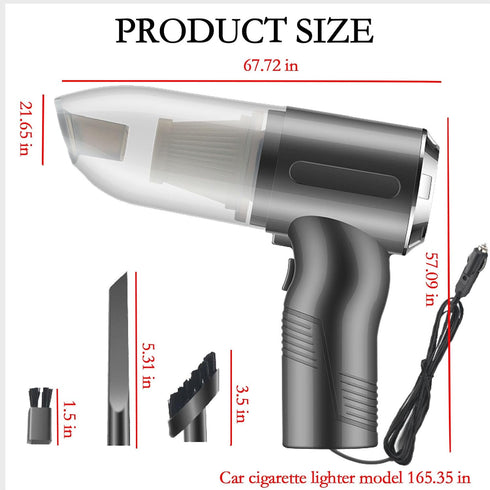 3-in-1 Mini car Vacuum Cleaner has 10000PA Super Suction and 120W high Power. Portable Hand-held Vacuum Cleaner can be Used for Desk Cleaner and c...