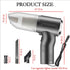 3-in-1 Mini car Vacuum Cleaner has 10000PA Super Suction and 120W high Power. Portable Hand-held Vacuum Cleaner can be Used for Desk Cleaner and c...