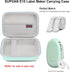 Label Maker Case for SUPVAN E10 Mini Bluetooth Label Printer, Extra Interior Mesh Pocket Fits Label Paper Cable, Green. (CASE ONLY! Label Maker no...