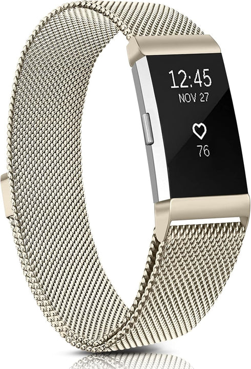 Meliya Metal Bands Compatible with Fitbit Charge 2, Stainless Steel Magnetic Lock Replacement Wristbands for Fitbit Charge 2 Women Men Small Large...