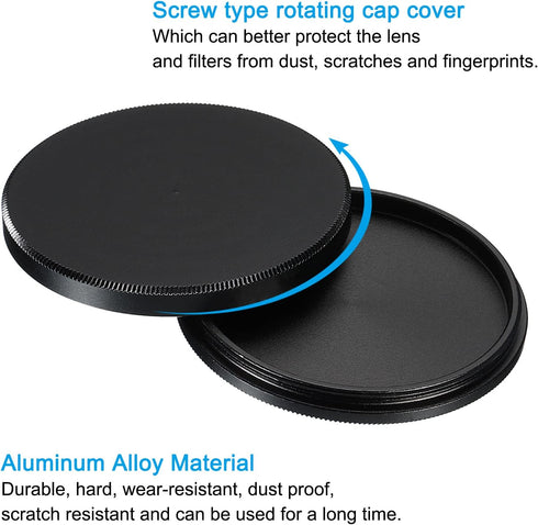 PATIKIL 43mm Lens Cap, 2 Pack Camera Lens Cap Cover Universal Front Metal Lens Filter Stacks Cap Protective Case for 43mm Camera Circular Polarizi...