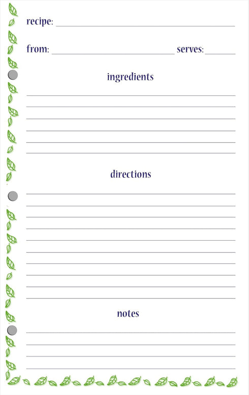 Meadowsweet Kitchens Lined Recipe Page Refill Pack for the Favorite Family Recipes Journal, Grandma's Kitchen design...