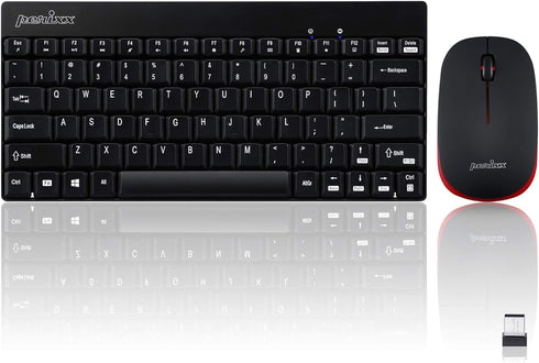 Perixx PERIDUO-712B Wireless Mini Keyboard and Mouse Set, Black, US English Layout...