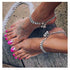Fstrend Boho Tassels Anklet Chain Silver Sequins Pendant Ankle Bracelet Bell Summer Beach Festival Foot Chains Jewelry for Women and Girls...