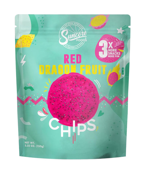 Suncore Foods Red Dragon Fruit Chips & Snacks, 5.32oz (1 Pack), Gluten Free, Non-GMO...