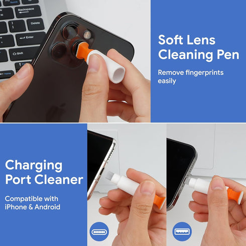 12 in 1 iPhone Cleaning Kit, Airpods Cleaning Kit, iPad/Phone Charging Port Cleaner Repair & Restore Tool,Multi Cleaner Tool Kit for USB C Port/Li...