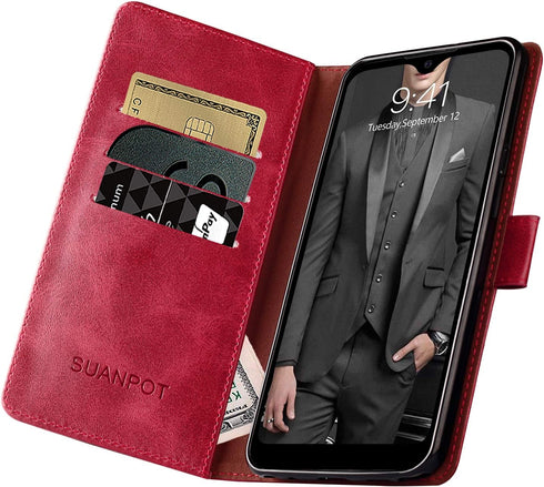 SUANPOT for Samsung Galaxy A42 5G with RFID Blocking Leather Wallet case Credit Card Holder, Flip Folio Book Phone case Shockproof Cover for Women...
