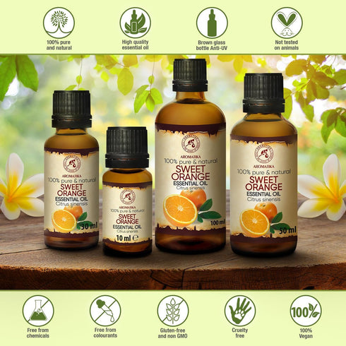 Orange Essential Oil 1.0 Fl Oz (30ml) - Citrus Sinensis - Brazil - 100% Pure - for Good Sleep - Beauty - Bathing - Body Care - Wellness - Cosmetic...