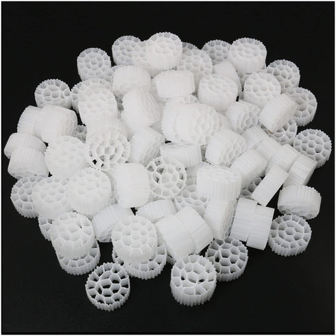 100pcs Aquarium Fish Tank Koi Pond Plastic Biochemical Filter Media for Fish Tank Sump Koi Pond Aquaponics Aquaculture Hydroponics Diameter 25mm, ...