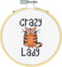 Dimensions Mini Counted Cross Stitch Kit for Beginners, 'Crazy Cat Lady', 14 Count White Aida Cloth, 4''......