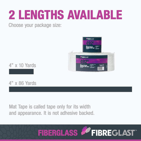 Fibre Glast Fiberglass Chopped Strand Mat Tape – Strong, Easy to Use & Lightweight Glass Fiber for Structural Reinforcement & Repair Kits — 1.5 Ou...