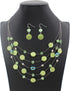 Multi Layered Shell Illusion Necklace Earring Set Colorful Chunky Beads Necklace for Women Gifts...