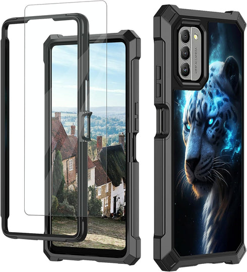 for Nokia G310 5G Case with Tempered Glass Screen Protector Soft TPU Shell Built-in Hard PC Bumper HD Cover Support wireless charging for Nokia G3...