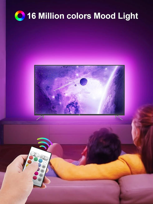 GIPOYENT TV LED Lights, 13.1ft TV LED Lights for 40-65 Inch, LED TV Behind with Bluetooth Function - RGB Color Changing Light Strip for Home Theat...