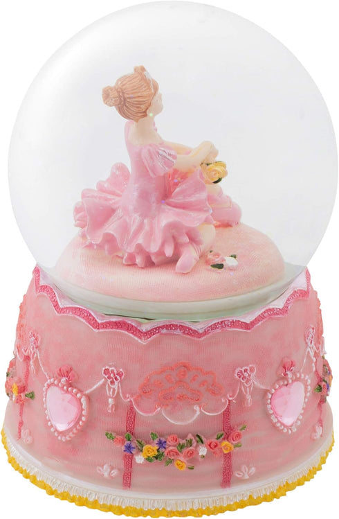Elanze Designs Ballerina Sitting Pose Rotating Figurine 100MM Water Globe Plays Tune Swan Lake...