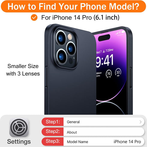 TORRAS OriginFit Case for iPhone 14 Pro Case Slim Fit, Super Thin Lightweight Hard PC Cover ONLY Compatible with iPhone 14 Pro Phone Case-6.1 Inch...