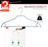 MAWA by Reston Lloyd Silhouette Series Non-Slip Space Saving Clothes Hanger with Bar & Hook for Pants and Skirts, Style 41/FRS, Set of 5, Silver...