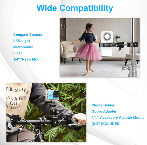 UTEBIT C-Clamp with Mini Ball Head?Desk Clamps Set Aluminum with 1/4 Thread Hole, C-Clamp Mount 360 Degree Rotation Tripod Head with 1/4" hot Shoe...