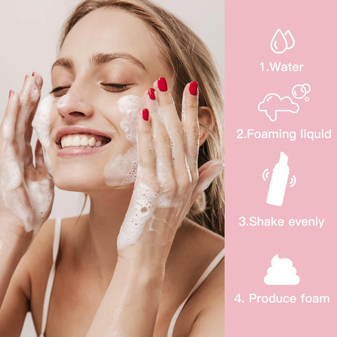 2oz Foam Bottle, Empty Travel Foaming Pump Dispenser for Hand Soap, Lash Cleanser, Shampoo (3PCS, Pink)...