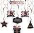 LINGTEER Happy 35th Birthday Decorations - 12 Pcs Birthday Black & Rose Gold Foil Swirls Streamer Set,Cheers to 35 Years Old Bday Party Gift Decor...
