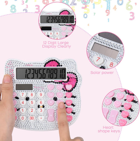 Women Calculators,Desktop Calculator 12 Digit with Large LCD Display and Sensitive Button, Solar and Battery Dual Power, Standard Function for Off...