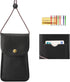 Cell Phone Neck Pouch PU Leather Carrying Bag with Credit Card Holder Adjustable Strap, Small Travel Purse for iPhone 11 XR XS Max SE 8 7 6 Plus, ...